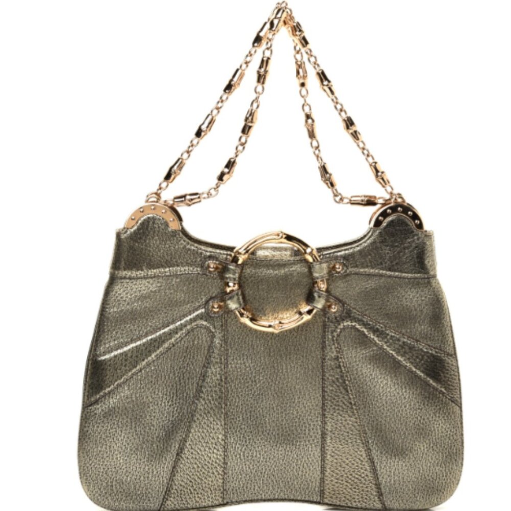 Gucci Metallic Gold Bamboo Chain Tom Ford Shoulder Bag